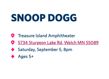 Snoop Dogg concert Treasure Island Casino Minnesota